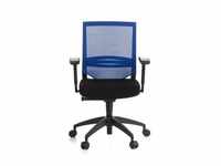 Bürostuhl / Chefsessel PORTO BASE Sitz Stoff/Rücken Netz schwarz/blau hjh OFFICE