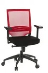 B&uuml;rostuhl / Chefsessel PORTO BASE Sitz Stoff/R&uuml;cken Netz schwarz/rot hjh OFFICE