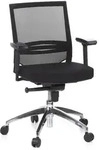 B&uuml;rostuhl / Chefsessel PORTO PRO Sitz Stoff / R&uuml;cken Netz schwarz hjh OFFICE