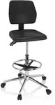 Drehhocker / Arbeitsstuhl TOP WORK 11 I Hartschaum schwarz Chrom hjh OFFICE