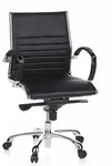 B&uuml;rostuhl / Chefsessel PARMA 10 Leder schwarz Chrom hjh OFFICE