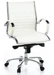 B&uuml;rostuhl / Chefsessel PARMA 10 Leder wei&szlig; Chrom hjh OFFICE