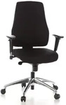 B&uuml;rostuhl / Drehstuhl PRO-TEC 200 Stoff schwarz Alu poliert hjh OFFICE
