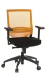 B&uuml;rostuhl / Chefsessel PORTO BASE Sitz Stoff/R&uuml;cken Netz schwarz/orange hjh OFFICE