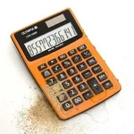 Olympia Tischrechner LCD-1000P, orange, 1-zeiliges LC-Display mit 12 Stellen,
