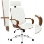 CLP B&uuml;rostuhl Dayton Kunstleder HBT: 118x70x70 cm walnuss wei&szlig;