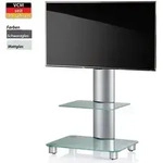 VCM Tosal silber Fernsehst&auml;nder mit Regal Mattglas inkl. Rollen