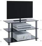 VCM TV-M&ouml;bel Sindas Schwarzglas H. 45 x B. 59 x T. 48 cm