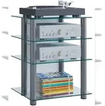 Ebuy24 Bilus TV-M&ouml;bel , Hifi Silberfarbig, Klarglas.
