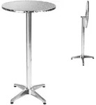 tectake Aluminium Bistrotisch &Oslash;60cm klappbar h&ouml;henverstellbar Grau