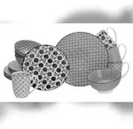 CreaTable Style Schwarz Kombiservice 16-tlg Steinzeug