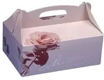 PAPSTAR 20 Geb&auml;ck-Kartons, Pappe eckig 20 cm x 13 cm x 9 cm ros&eacute; mit Tragegriff