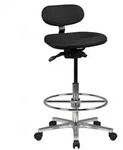 FineBuy Arbeitsstuhl 114 x 60 x 60 cm Schwarz
