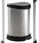Curver Tritt-M&uuml;lleimer `Decobin` 20 Liter, VB 120005, Silber, Schwarz
