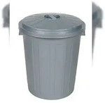 Keeeper M&uuml;lltonne M&uuml;lleimer Supermax mit Deckel 50 Liter silber Kunststoff 55 cm