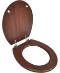 vidaXL Toilettensitz MDF Deckel Schlichtes Design Braun