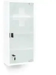 Relaxdays Medizinschrank EMERGENCY XXL, Metall & Glas, HxBxT:57x27x12cm, 4 Ablagen,