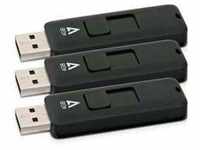 V7 USB-Flash-Laufwerk 4 GB USB 2.0 Schwarz Packung mit 3