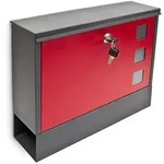 Relaxdays Briefkasten mit Zeitungfach, HBT: 30 x 36 x 10 cm, Metall, mit 2