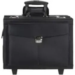 Alassio Trolley Aktenkoffer Pilotenkoffer Businesskoffer schwarz mit F&auml;chertasche