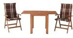 Merxx Borkum Set 5tlg., 2 Klappsessel, 2 Auflagen, 1 AZ-Tisch 65(130) x 70 cm,