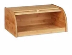Relaxdays Brotkasten Bambus, Brotkiste mit Rolldeckel, HBT: 16,5x40x27,5 cm,