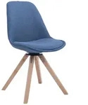CLP Besucherstuhl Troyes Drehbar Stoff Square blau/natura