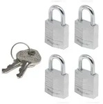 MASTER LOCK 20 mm breites Vorhngeschloss mit Gehuse aus massivem Aluminium; 4er-Pack