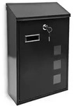 Relaxdays Design Briefkasten aus Metall 25x40 cm Schwarz