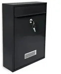Relaxdays Design Briefkasten Metall Schwarz 26,5 x 35 x 8,5 cm