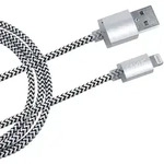 USB 8pin Daten-Ladekabel 1m silbern iPhone 5-XR, iPad, iPod Anti-Bruch Eaxus