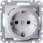 Merten System M Fi-Steckdose, 1f, aluminium, matt, Unterputz, mit erh&ouml;htem