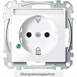 Merten System M Steckdose, 1f, aktivwei&szlig;, gl&auml;nzend, Unterputz, mit erh&ouml;htem