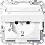 Merten System M Steckdose, 1f, aktivwei&szlig;, gl&auml;nzend, Unterputz, mit erh&ouml;htem
