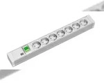 Bachmann 19"-Steckdosenleiste PVC 1,5HE, 7-fach, lichtgrau 2,0m, mit Schalter