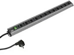 Bachmann Handwerkerleiste 12-fach 90&deg;, schwarz 2,0m. mit Schalter