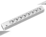 Bachmann 19"-Steckdosenleiste PVC 1,5HE, 8-fach, lichtgrau 2,0m, ohne Schalter
