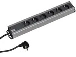 Bachmann Handwerkerleiste 6-fach 90&deg;,19"-kompatibel, schwarz 2,0m. ohne Schalter