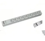 Bachmann 19"-Steckdosenleiste ALU 1HE, 8-fach, grau, ohne Zuleitung & Schalter