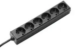 BACHMANN SELLY Steckdosenleiste 6x Schutzkontakt, schwarz, 1,5 m