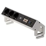 Bachmann DESK 2 3x Steckdose 2x CAT6 1x USB 1x HDMI Inox (902.502)