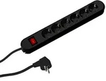 Bachmann Steckdosenleiste SMART 6-fach, schwarz 3,0m, mit Schalter
