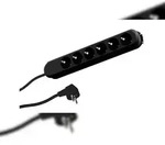 Bachmann Steckdosenleiste SMART 6-fach, schwarz 5,0m, ohne Schalter