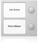 Ritto Portier Tastenmodul 2WE (2 Klingeltasten, 2 Namensschilder) silber,