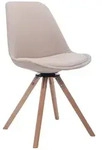 CLP Besucherstuhl Troyes Drehbar Stoff Rund creme/natura