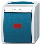 Busch-Jaeger OCEAN Wechselschalter, Kontrollschalter, grau/blau-gr&uuml;n, matt, Aufputz,