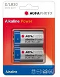 Agfaphoto Batterie Alkaline, Mono, D, LR20, 1.5V Power, Retail Blister (2-Pack)