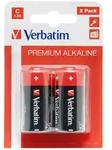 Verbatim Batterie Alkaline, Baby, C, LR14, 1.5V Premium, Retail Blister (2-Pack)