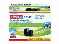 Tesa Tischabroller Easy Cut® Smart, schwarz, inkl. 1 x Klebefilm Eco Clear 10m x