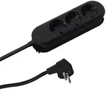 Bachmann Steckdosenleiste SMART 3-fach, schwarz 1,5m, ohne Schalter
